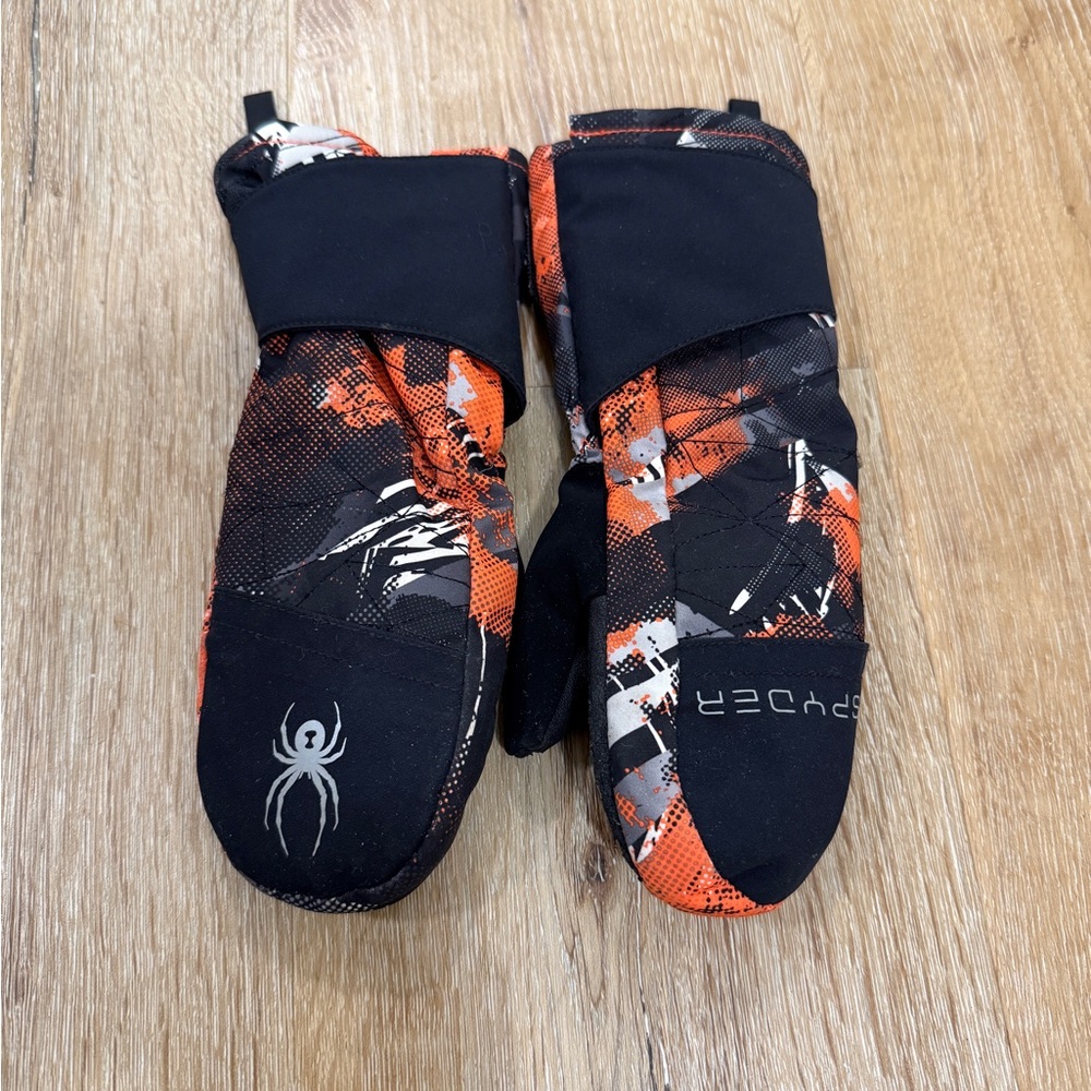 Spyder Child Ski Mittens 4-6T Kids Ski Snowboard Mitts With Handwarmer Pockets